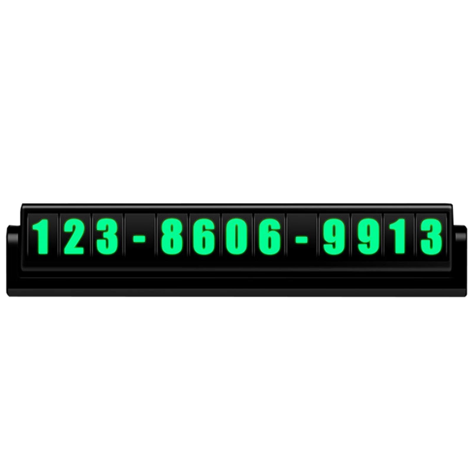 Auto-Parkkarten-Nummernschild, Auto-Telefonnummernschild - Temporäres Parkkartenschild - Beleuchtete Parkplatte, drehbare, unsichtbare Armaturenbrettverzierung, vorübergehender Stopp der Parknummer von Nxbuynef