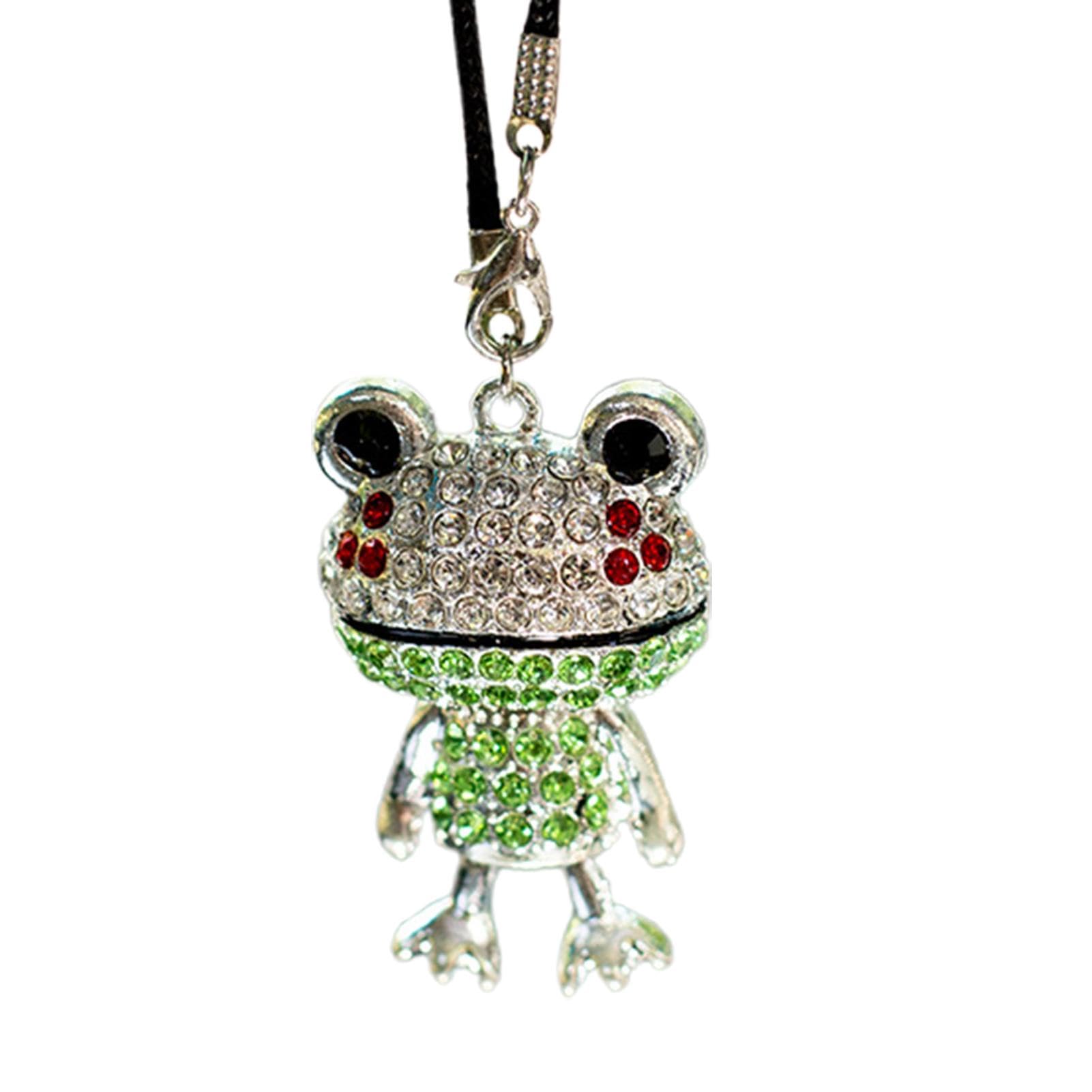 Nybhyjka Frosch-Auto-Ornament, Frosch-Auto-Armaturenbrett-Dekor - Niedliche Froschdekoration mit Strass | Exquisite süße Frosch-Dekoration, Auto-Dekoration, Automobil-Innendekoration, lustig für von Nybhyjka