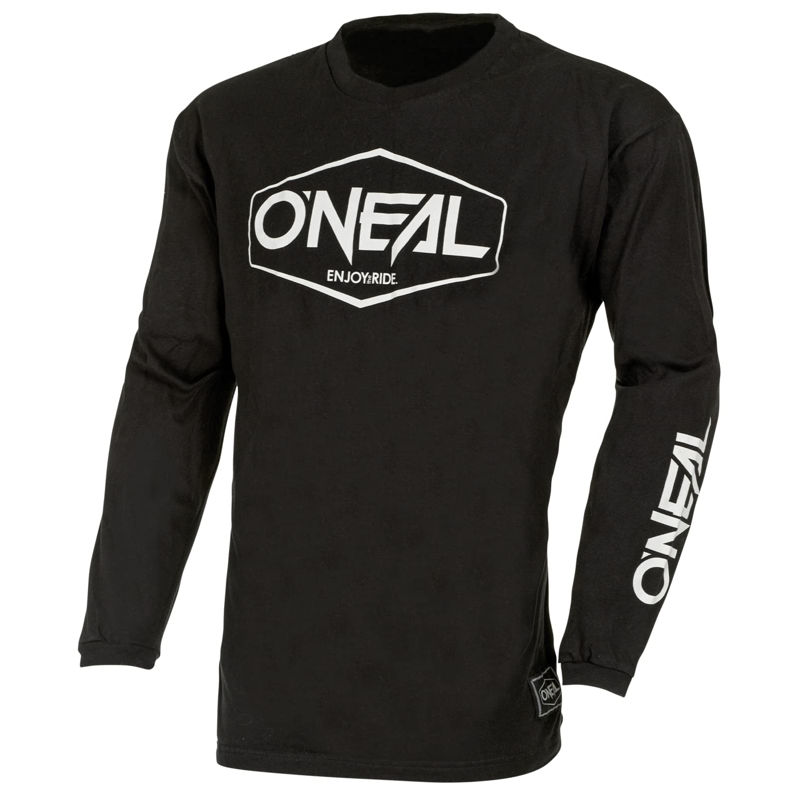 O'NEAL Element Cotton Jersey Hexx V.22 I MX Shirt, Enduro Shirt I Kinder Sportshirt Jungen Langarm I Ergonomisch, atmungsaktiv I Gepolsteter Ellbogenschutz | Schwarz Weiß | Größe S von O'NEAL