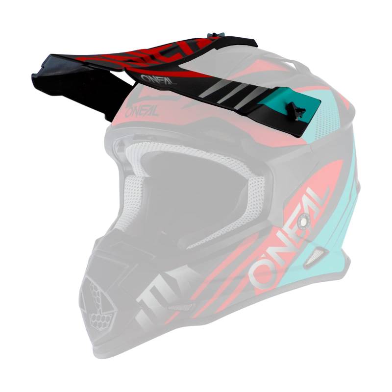 O'NEAL | Ersatzschirm Motocross-Helm | Motocross MX | Ersatzschirm für den 2SRS Helmet Spyde 2.0 | Visor 2SRS Helmet Spyde 2.0 | Erwachsene | Schwarz Türkis Rot von O'NEAL