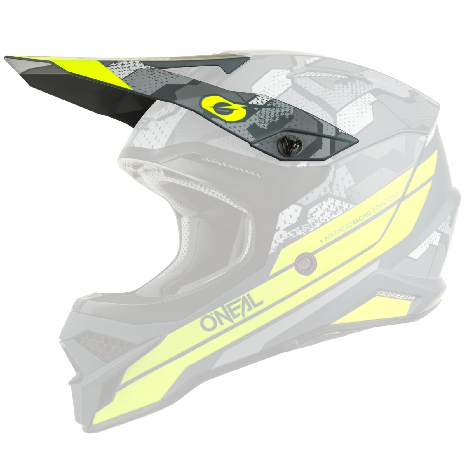 O'NEAL | Ersatzschirm Motocross-Helm | Motocross MX | Ersatzschirm für den 3SRS Helmet Camo V.22 | Visor 3SRS Helmet Camo V.22 | Erwachsene | Grau Neon-Gelb von O'NEAL