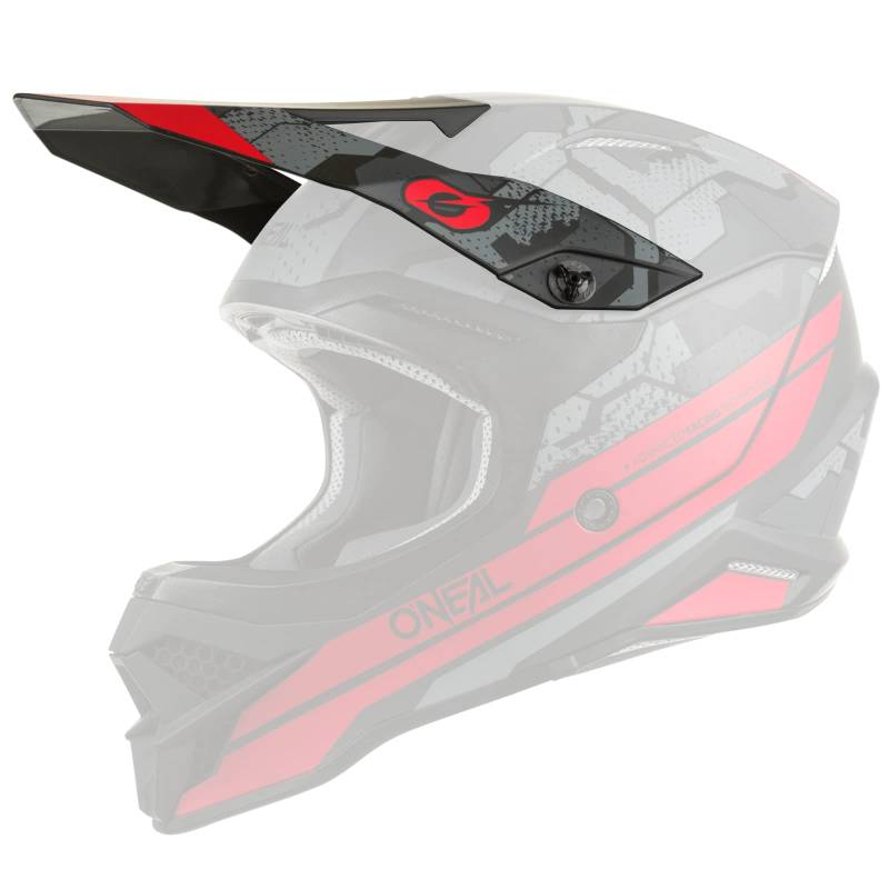 O'NEAL | Ersatzschirm Motocross-Helm | Motocross MX | Ersatzschirm für den 3SRS Helmet Camo V.22 | Visor 3SRS Helmet Camo V.22 | Erwachsene | Schwarz Rot von O'NEAL