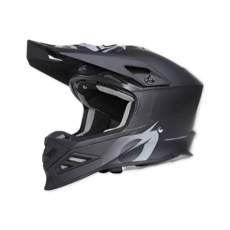 O'NEAL F-SRS Helmet Solid Motocross Helm I MX Enduro Helm Airflaps kompatibel I Crosshelm mit Coolmax Innenfutter & Doppel-D-Verschluss I Schwarz I Größe XXL von O'NEAL