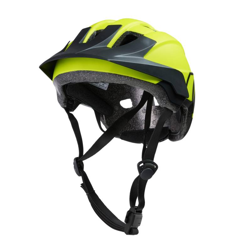 O'NEAL | Fahrrad-Helm | Kinder | Mountainbike | Einhändiges Öffnen und Schließen, Größenverstellbar bis zu 56cm, Robustes ABS | Flare Youth Helmet Icon V.22 | Neon-Gelb Schwarz |OS (51-55cm) von O'NEAL