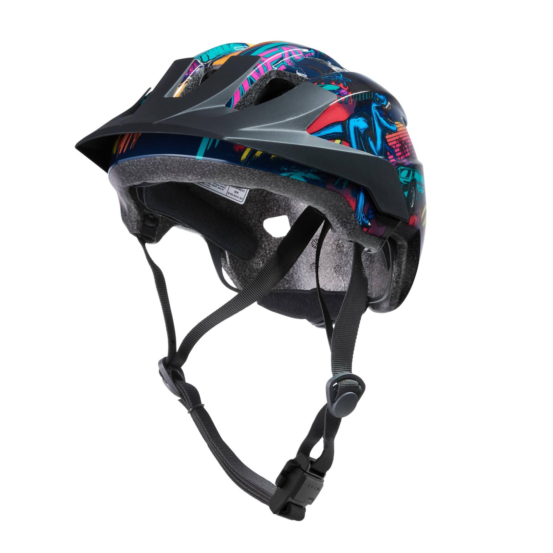 O'NEAL | Fahrrad-Helm | Kinder | Mountainbike Urban | Einhändiges Öffnen und Schließen, Größenverstellbar bis zu 56cm, Robustes ABS | Flare Youth Helmet Rex V.22 | Multi | OS (51-55cm) von O'NEAL