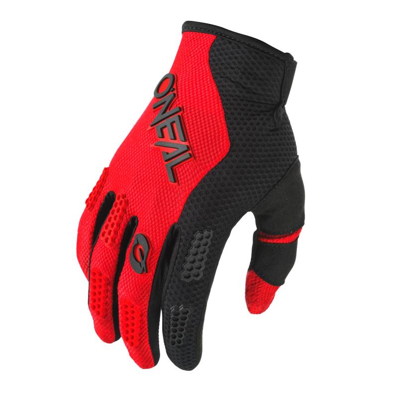 O'NEAL | Fahrrad- & Motocross-Handschuhe | MX MTB FR Downhill | Passform, Luftdurchlässiges Material | Element Glove RACEWEAR V.24 | Erwachsene | Schwarz Rot | Größe M von O'NEAL