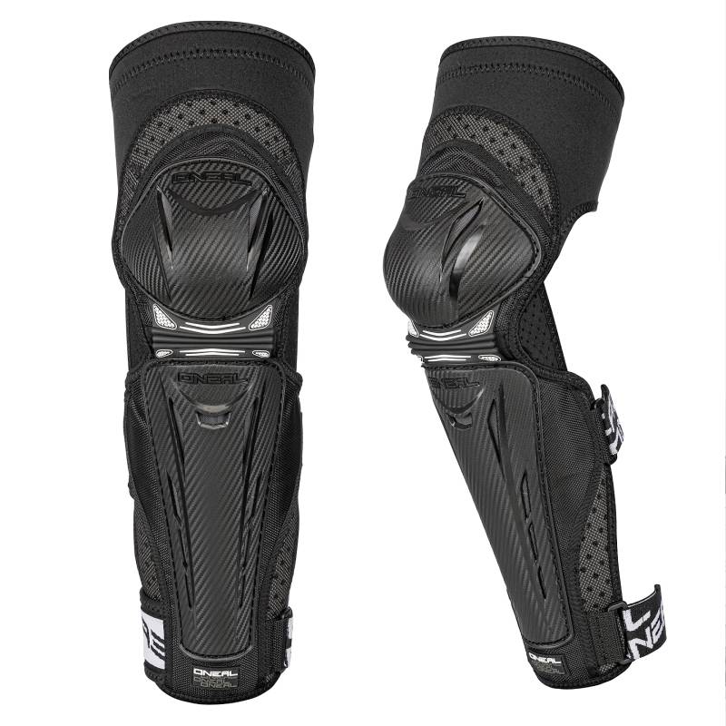 O'NEAL Knieprotektor | Park FR Carbon Knee Guard Knieschoner MTB & MX I BMX MTB Downhill I Leichtgewichtiger Knieschützer für Knie & Schienbein | Schwarz Weiß | Größe XS von O'NEAL