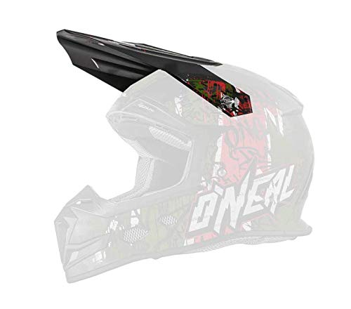 O'NEAL | Motocross-Helm-Ersatzteile | Enduro Motorrad | Ersatzschirm 5SRS Helm Vandal | Spare Visor 5SRS Vandal Helmet | Grün Rot | One Size von O'NEAL