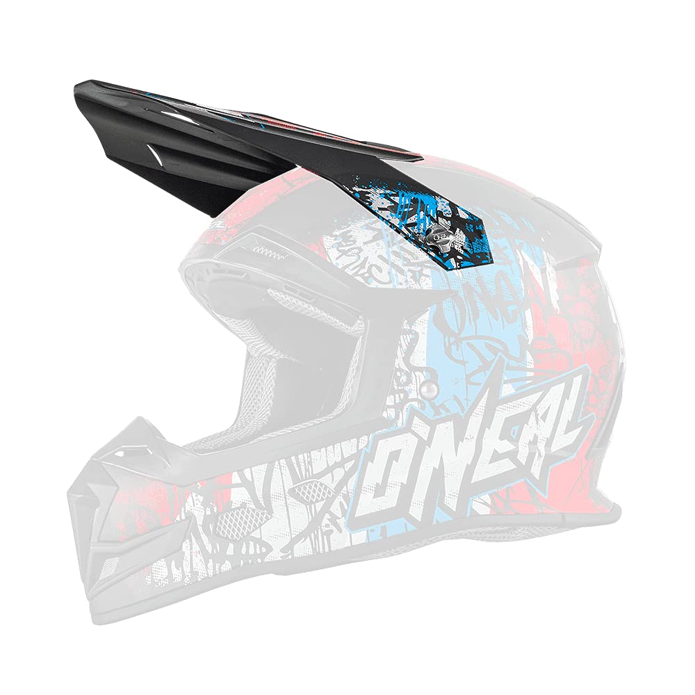 O'NEAL | Motocross-Helm-Ersatzteile | Enduro Motorrad | Ersatzschirm 5SRS Helm Vandal | Spare Visor 5SRS Vandal Helmet | Blau Rot Weiß | One Size von O'NEAL