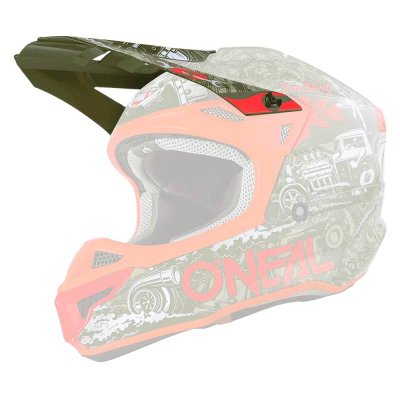 O'NEAL | Motocross-Helm-Ersatzteile | Enduro Motorrad | Ersatzschirm für 5SRS Polyacrylite Helm HR | Visor 5SRS Polyacrylite Helm HR | Erwachsene | Grün Orange | One Size von O'NEAL