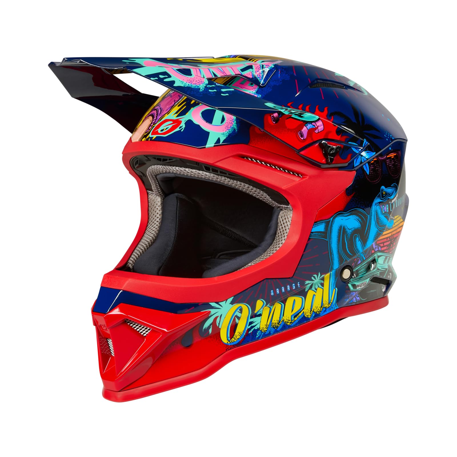 O'NEAL | Motocross-Helm | Kinder | MX Enduro | ABS-Schale, Komfort-Innenfutter, Lüftungsöffnungen für optimale Belüftung & Kühlung | 1SRS Youth Helmet REX V.24 | Multi | Größe XL von O'NEAL