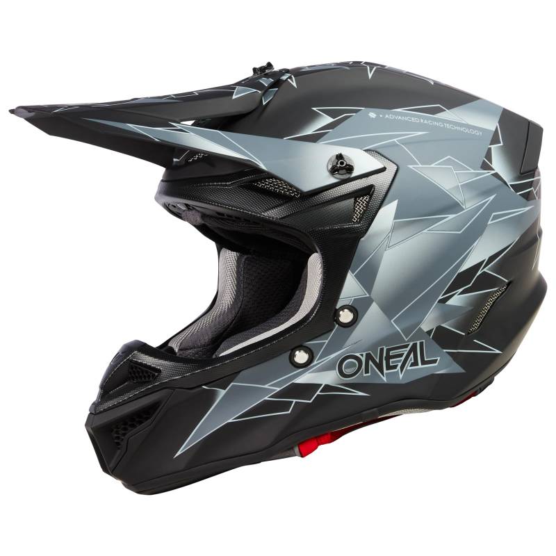 O'NEAL | Motocross-Helm | MX Enduro | 2 Außenschalen & 2 EPS für erhöhte Sicherheit | 5SRS Polyacrylite Helmet Surge V.23 | Erwachsene | Schwarz Grau | Größe L (59/60 cm) von O'NEAL