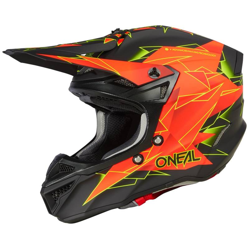 O'NEAL | Motocross-Helm | MX Enduro | 2 Außenschalen & 2 EPS für erhöhte Sicherheit | 5SRS Polyacrylite Helmet Surge V.23 | Erwachsene | Schwarz Rot | Größe XS (53/54 cm) von O'NEAL