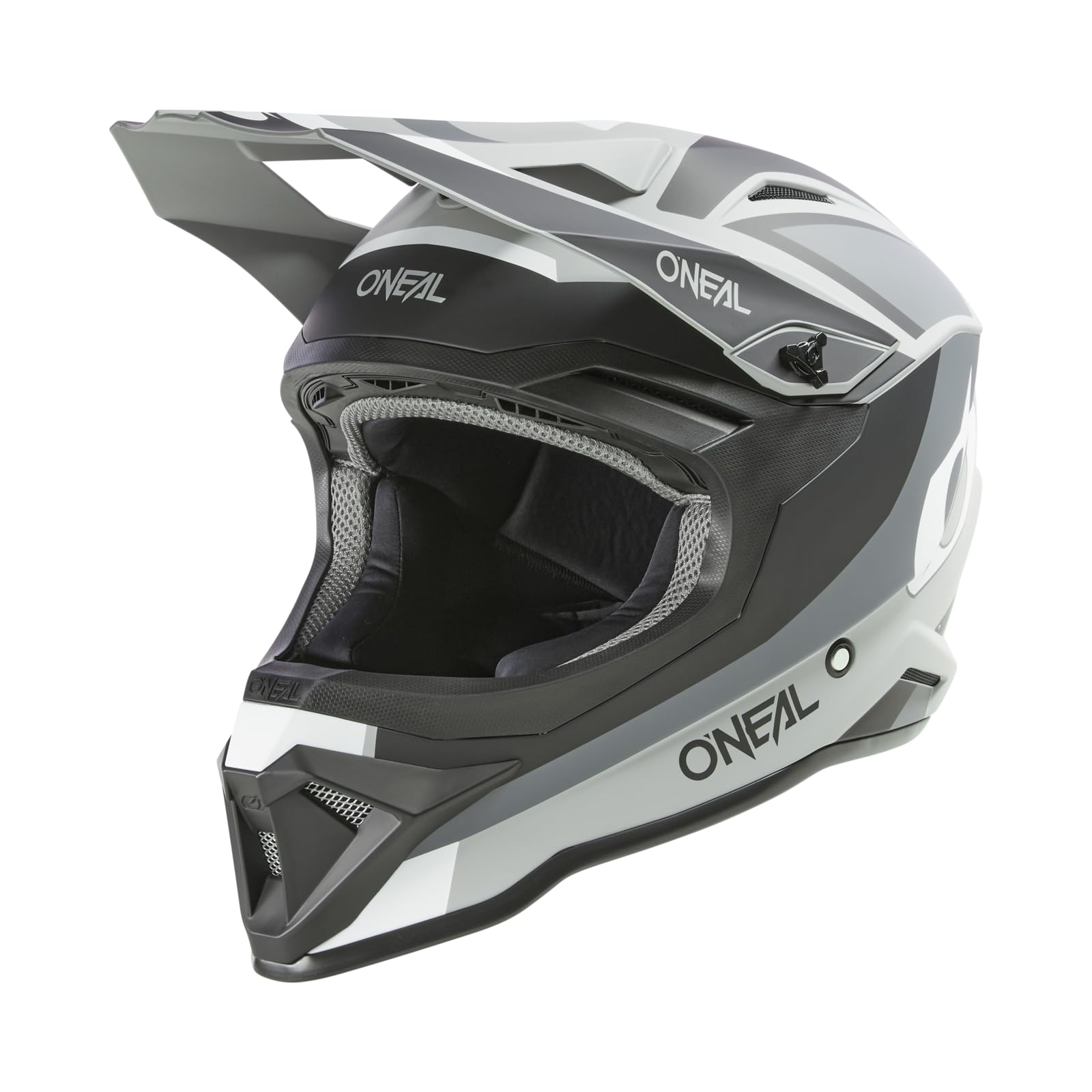 O'NEAL | Motocross-Helm | MX Enduro | ABS-Schale, Konfort-Innenfutter, Lüftungsöffnungen für optimale Belüftung & Kühlung | 1SRS Helmet Stream V.24 | Erwachsene | Schwarz Grau | Größe L von O'NEAL