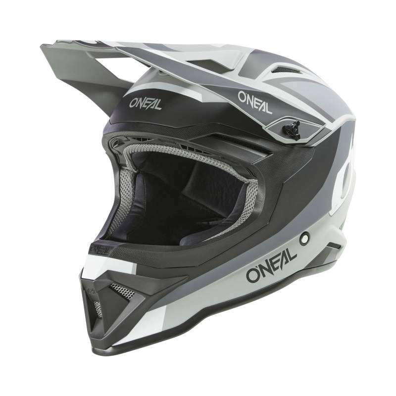 O'NEAL | Motocross-Helm | MX Enduro | ABS-Schale, Konfort-Innenfutter, Lüftungsöffnungen für optimale Belüftung & Kühlung | 1SRS Helmet Stream V.24 | Erwachsene | Schwarz Grau | Größe S von O'NEAL