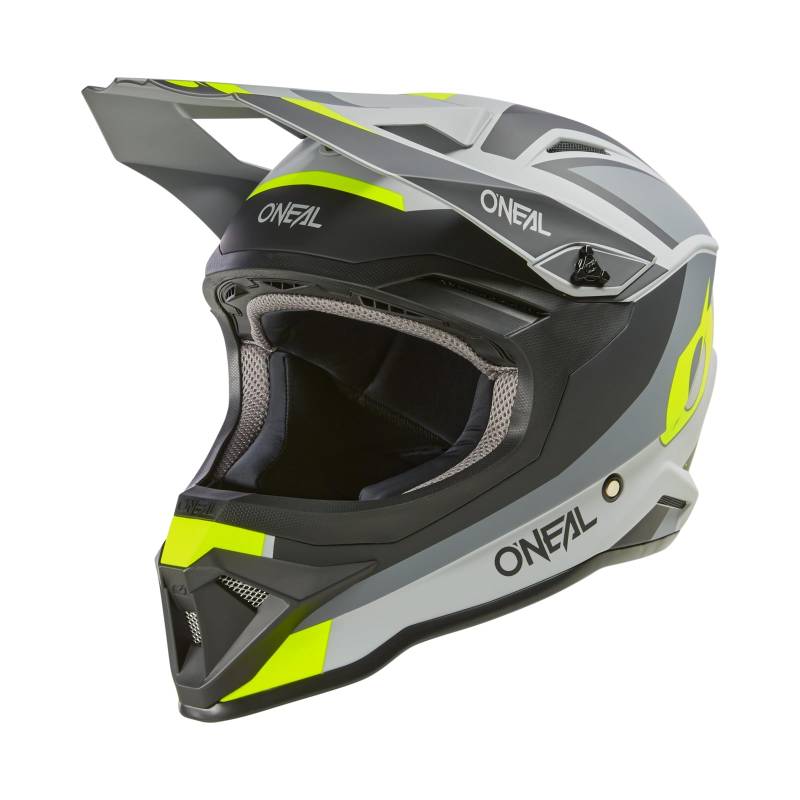 O'NEAL | Motocross-Helm | MX Enduro | ABS-Schale, Konfort-Innenfutter, Lüftungsöffnungen für optimale Belüftung & Kühlung | 1SRS Helmet Stream V.24 | Erwachsene | Schwarz Neon Gelb | Größe L von O'NEAL