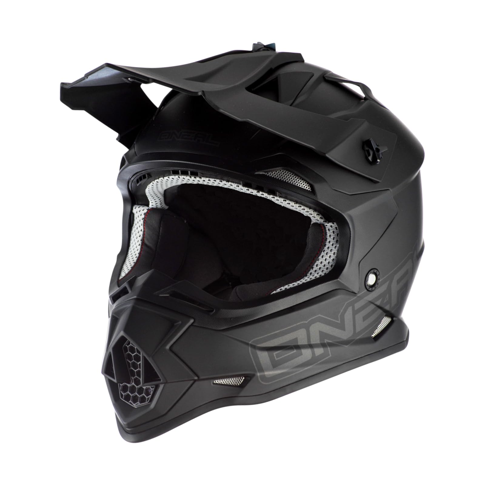 O'NEAL | Motocross-Helm | MX Enduro | ABS-Schale, Lüftungsöffnungen für optimale Kühlung | 2SRS Helmet Flat V.23 | Erwachsene | Schwarz | Größe L (59/60 cm) von O'NEAL