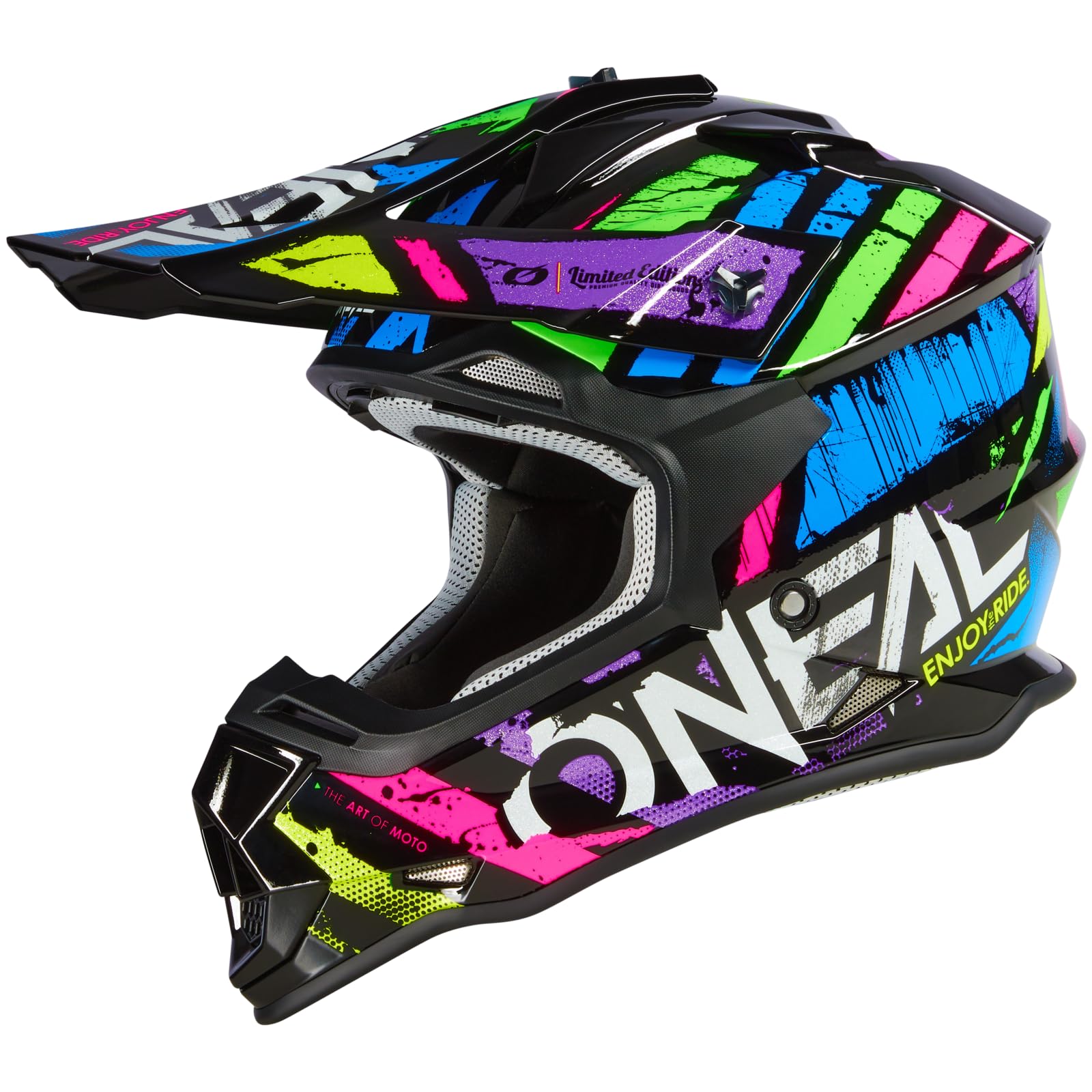 O'NEAL | Motocross-Helm | MX Enduro | ABS-Schale, Lüftungsöffnungen für optimale Kühlung | 2SRS Helmet Glitch V.23 | Erwachsene | Multi | Größe S (55/56 cm) von O'NEAL