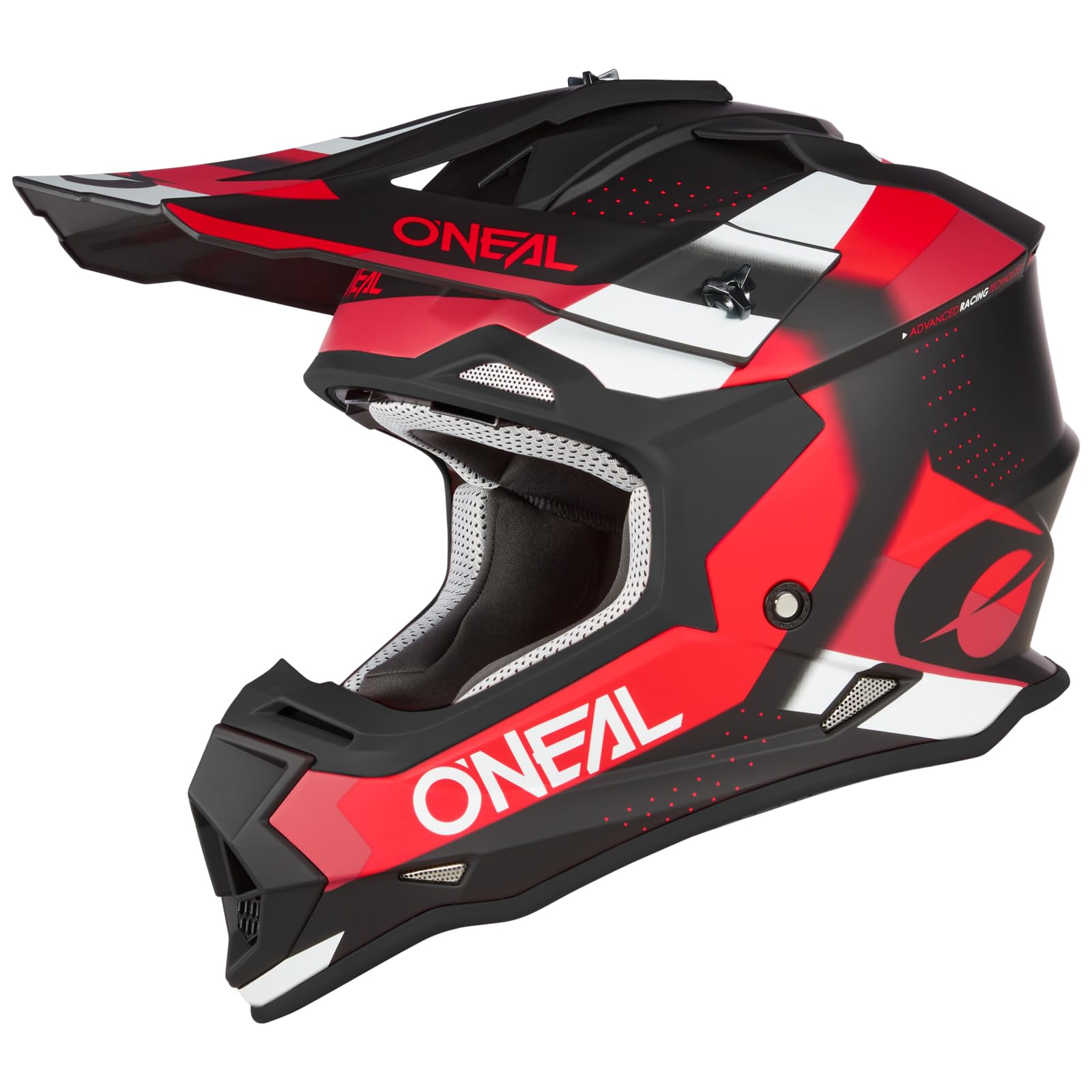 O'NEAL | Motocross-Helm | MX Enduro | ABS-Schale, Lüftungsöffnungen für optimale Kühlung | 2SRS Helmet SPYDE V.23 | Erwachsene | Schwarz Rot Weiß | Größe L (59/60 cm) von O'NEAL