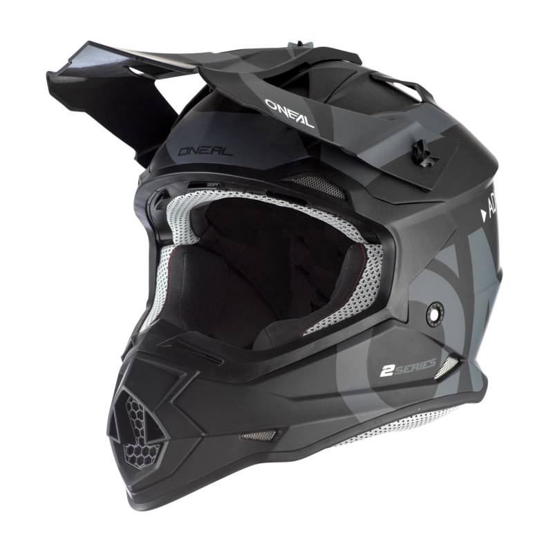 O'NEAL | Motocross-Helm | MX Enduro | ABS-Schale, Lüftungsöffnungen für optimale Kühlung | 2SRS Helmet Slick V.23 | Erwachsene | Schwarz Grau | Größe L (59/60 cm) von O'NEAL