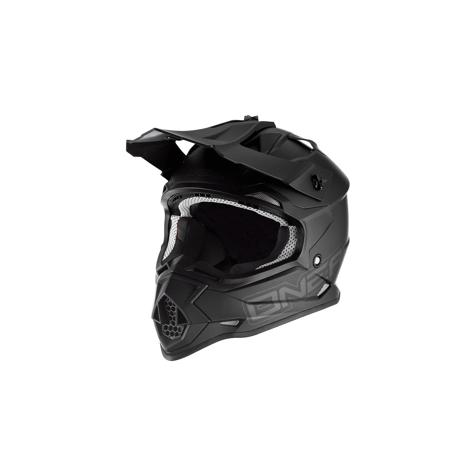 O'NEAL | Motocross-Helm | MX Enduro Motorrad | ABS-Schale, Lüftungsöffnungen für optimale Belüftung & Kühlung | 2SRS Helmet Flat | Erwachsene | Schwarz | Größe M von O'NEAL