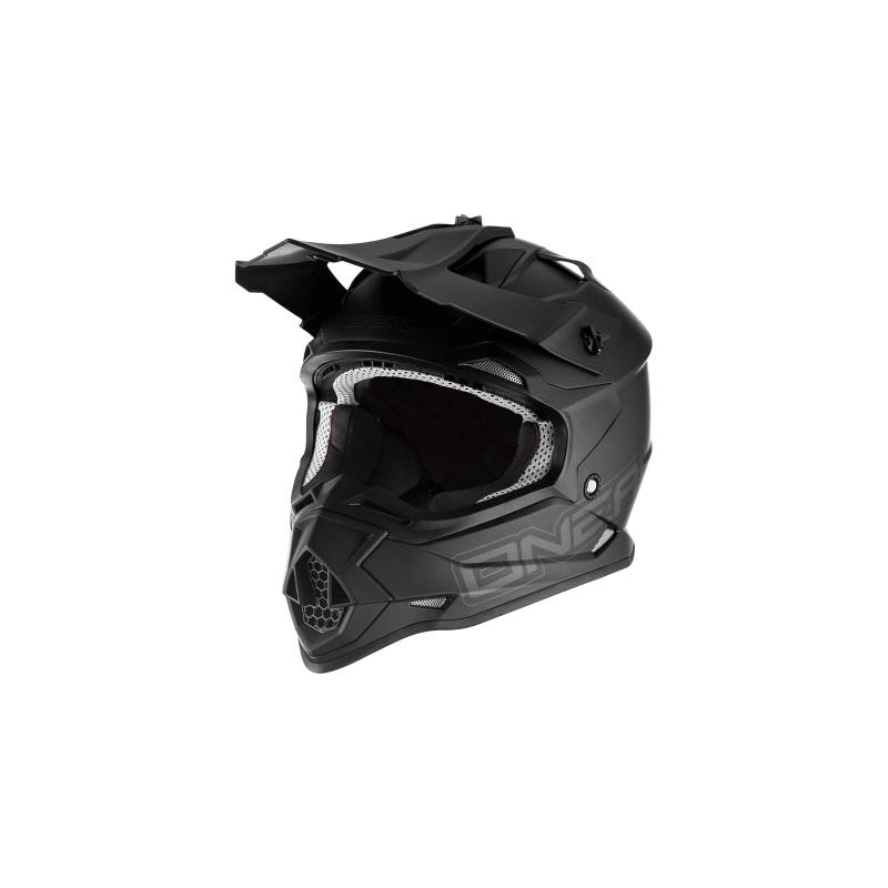 O'NEAL | Motocross-Helm | MX Enduro Motorrad | ABS-Schale, , Lüftungsöffnungen für optimale Belüftung & Kühlung | 2SRS Helmet Flat | Erwachsene | Schwarz | Größe M von O'NEAL