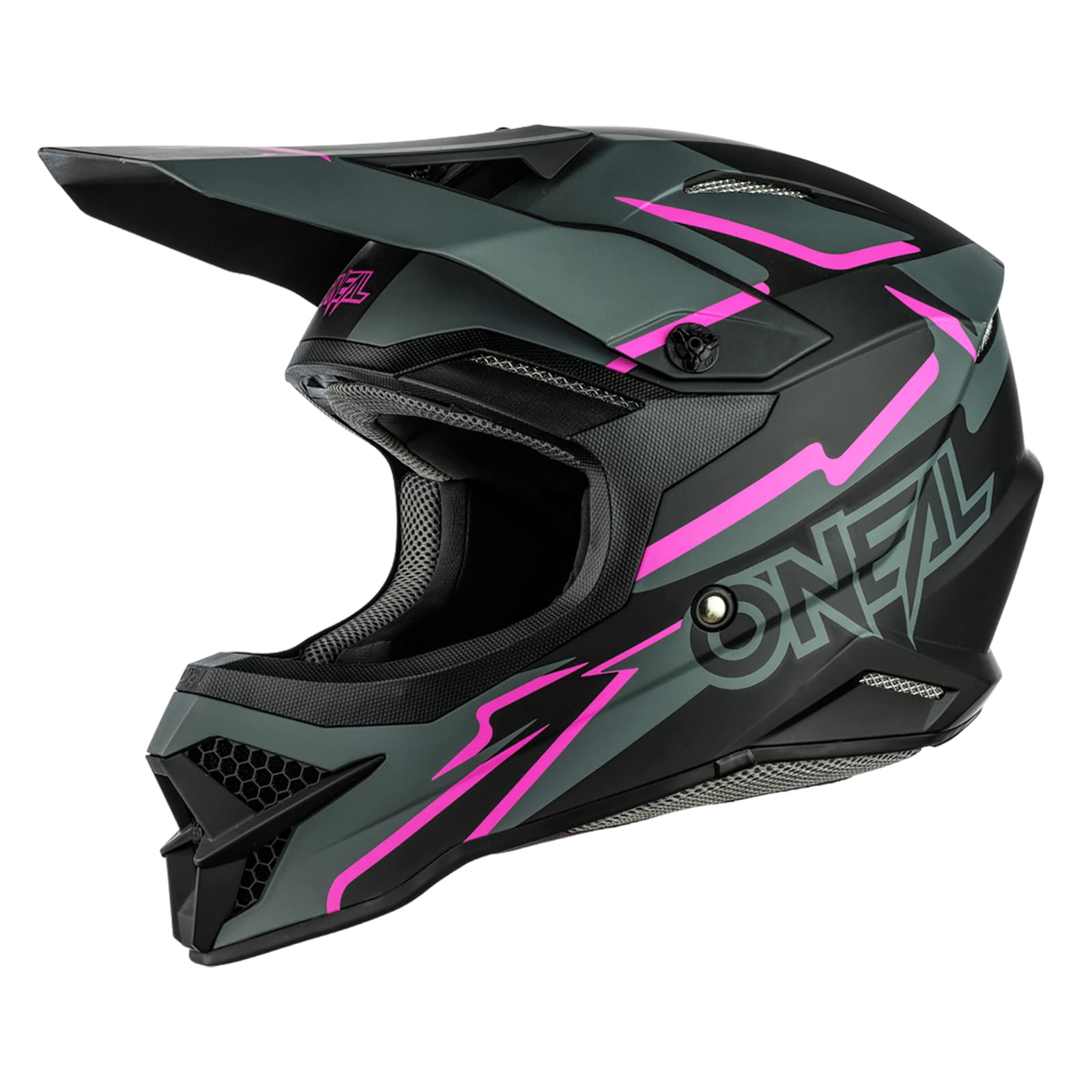 O'NEAL | Motocross-Helm | MX Enduro Motorrad | ABS-Schale, Lüftungsöffnungen für optimale Belüftung und Kühlung | 3SRS Helmet Voltage | Erwachsene | Schwarz Pink | Größe S von O'NEAL