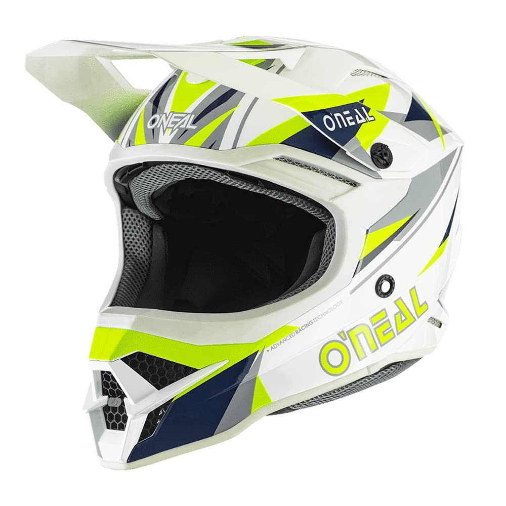 O'NEAL | Motocross-Helm | MX Enduro Motorrad | ABS-Schale, erfüllt , Airflaps™ kompatibel | 3SRS Helmet Triz | Erwachsene | Neon-Gelb Blau | Größe XS von O'NEAL