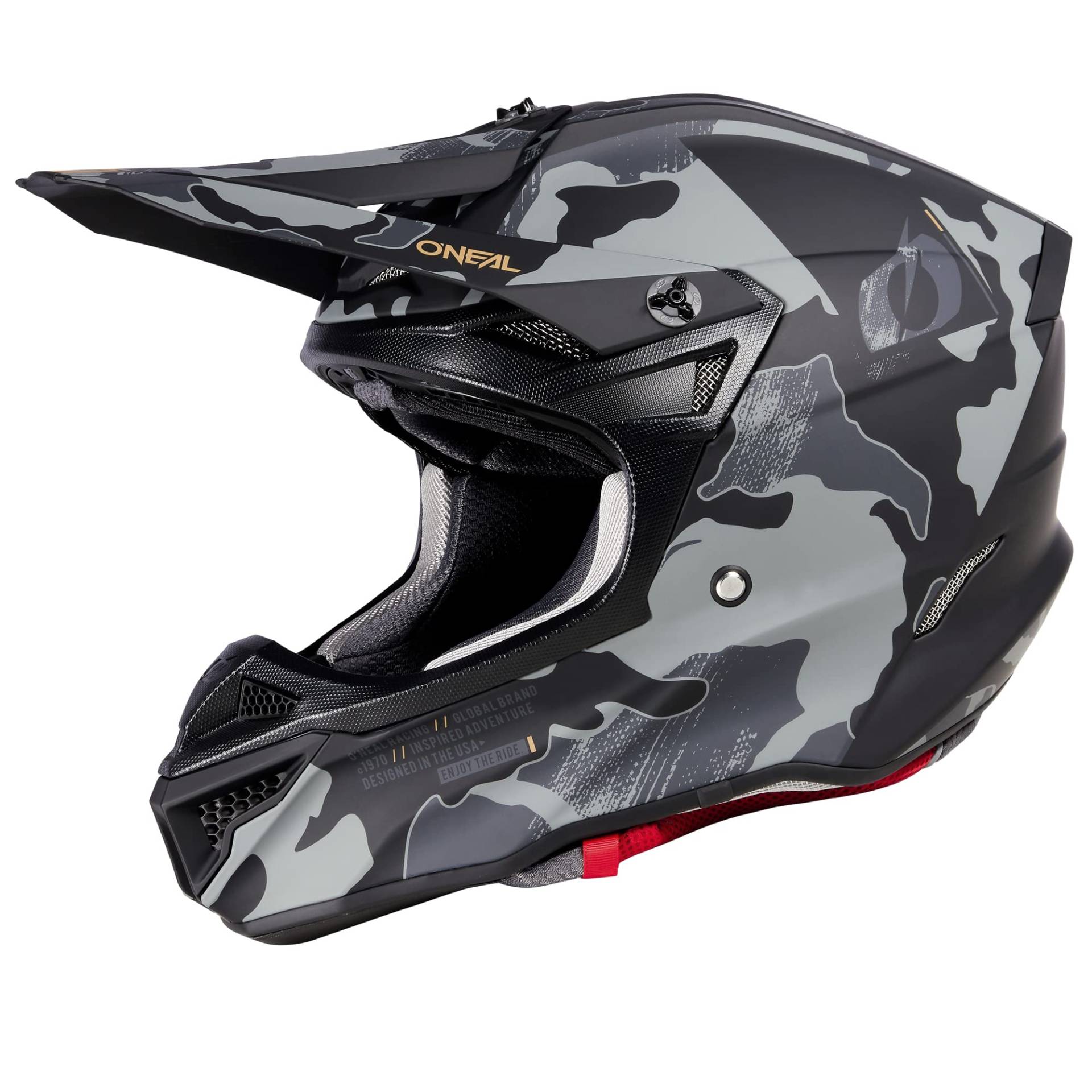 O'NEAL | Motocross-Helm | Motocross Enduro | 2 Außenschalen & 2 EPS für erhöhte Sicherheit, Außenschale aus ABS | 5SRS Polyacrylite Helmet Camo V.23 | Erwachsene | Schwarz Grau | Größe M von O'NEAL