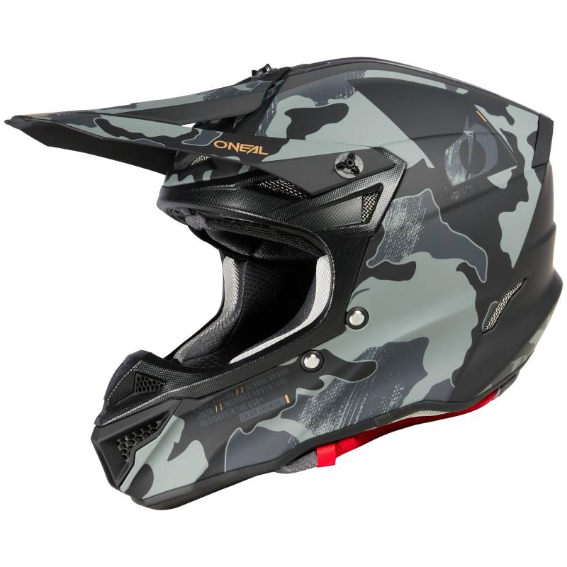 O'NEAL | Motocross-Helm | Motocross Enduro | 2 Außenschalen & 2 EPS für erhöhte Sicherheit, Außenschale aus ABS | 5SRS Polyacrylite Helmet Camo V.23 | Erwachsene | Schwarz Grau | Größe XL von O'NEAL