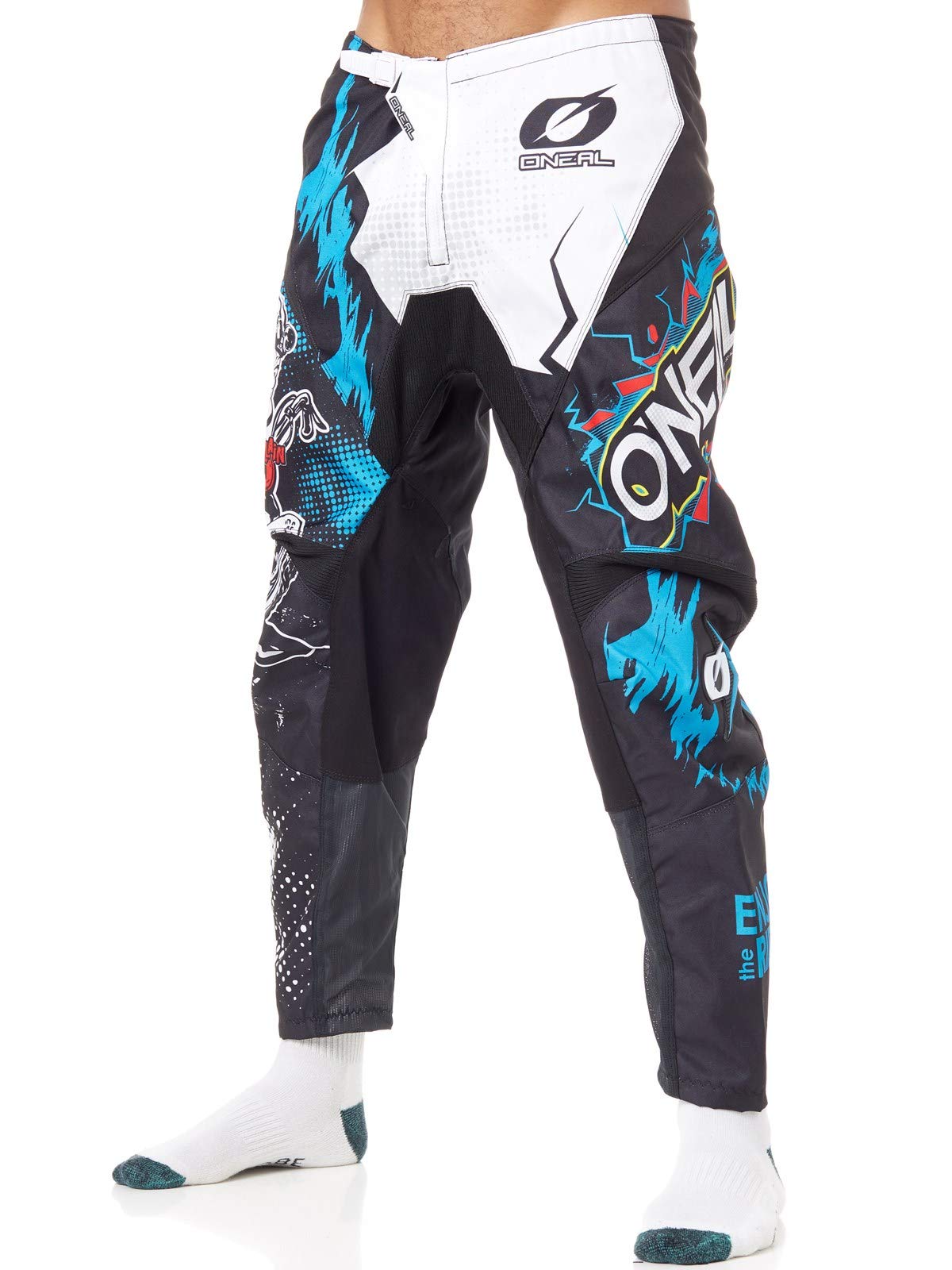 O'NEAL | Motocross-Hose | MX Enduro | außergewöhnliche Bewegungsfreiheit, Vollständig gefüttert, Polster aus Gummi für zusätzlichen Schutz | Pants Element Villain | Erwachsene | Weiß | Größe 32 von O'NEAL