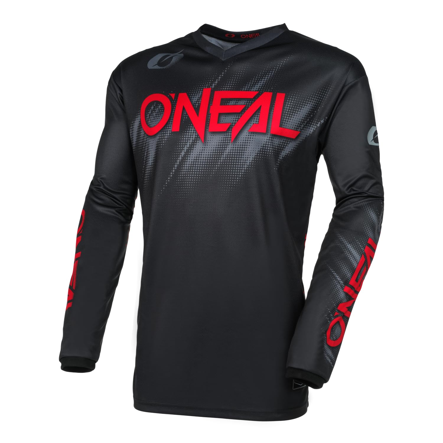 O'NEAL | Motocross-Jersey Langarm | MX Enduro | Gepolsterter Ellbogenschutz, V-Ausschnitt, atmungsaktiv | Element Jersey Voltage V.24 | Erwachsene | Schwarz Rot | Größe L von O'NEAL