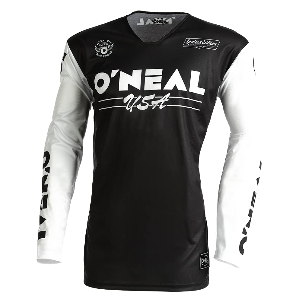 O'NEAL | Motocross-Shirt Langarm | MX MTB Mountainbike | Leichtes Material, ergonomischer Slim Fit Schnitt für perfekte Passform | Mayhem Jersey Bullet V.22 | Erwachsene | Schwarz Weiß | Größe XXL von O'NEAL