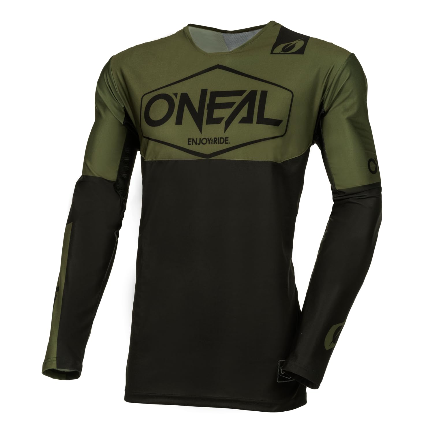 O'NEAL | Motocross-Shirt Langarm | MX MTB Mountainbike | Leichtes Material, ergonomischer Slim Fit Schnitt für perfekte Passform | Mayhem Jersey Hexx V.24 | Erwachsene | Grün Schwarz | Größe S von O'NEAL