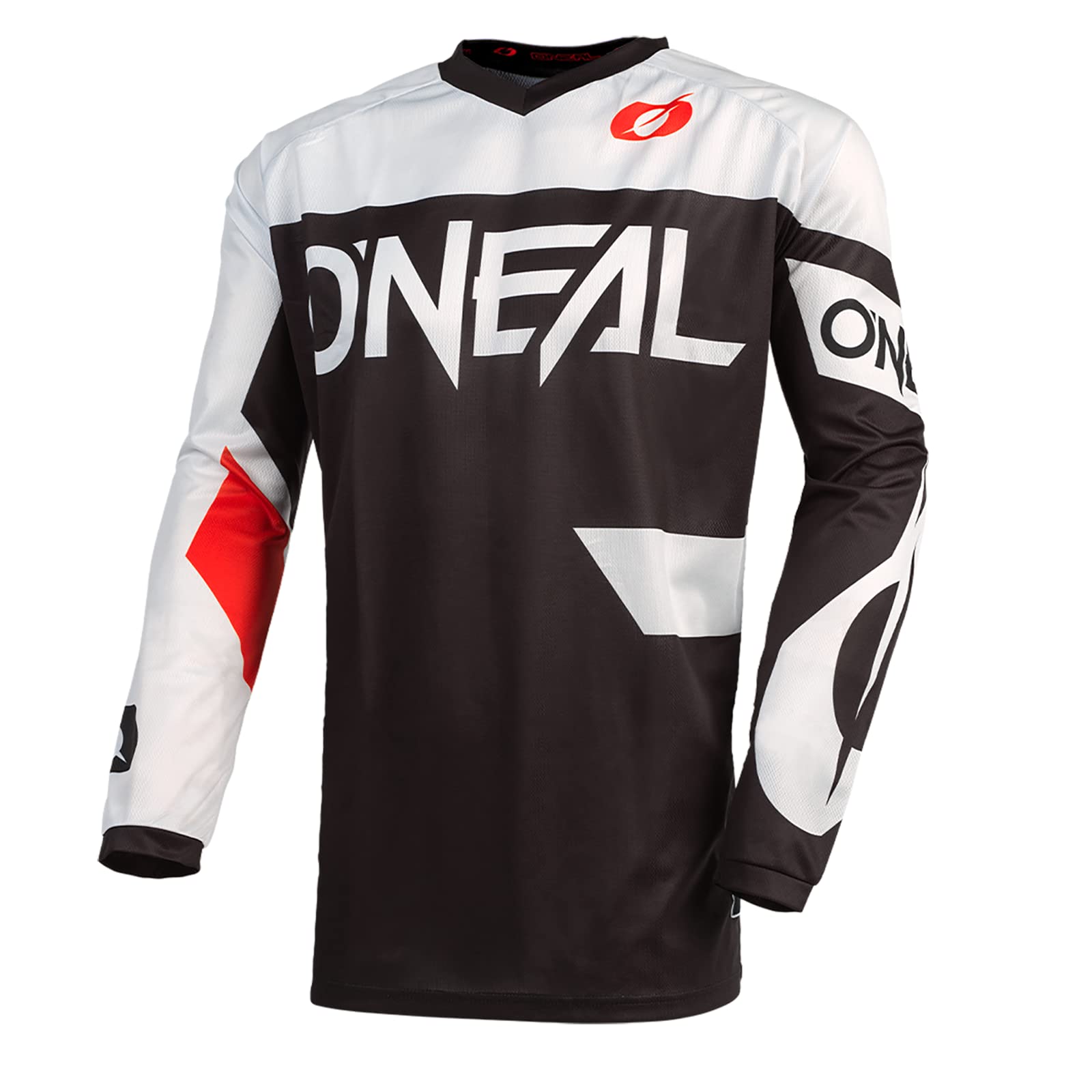 O'NEAL | Motocross-Trikot | Enduro MX | Atmungsaktives Material, Gepolsterter Ellbogenschutz, Passform für maximale Bewegungsfreiheit | Element Jersey Racewear | Erwachsene | Schwarz Weiß | Größe L von O'NEAL