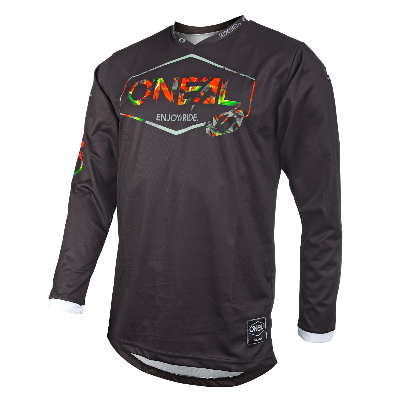 O'NEAL | Motocross-Trikot | Enduro MX | Atmungsaktives Material, Maximale Bewegungsfreiheit, Verlängerter Rücken | Jersey Mahalo | Erwachsene | Schwarz Multi | Größe L von O'NEAL