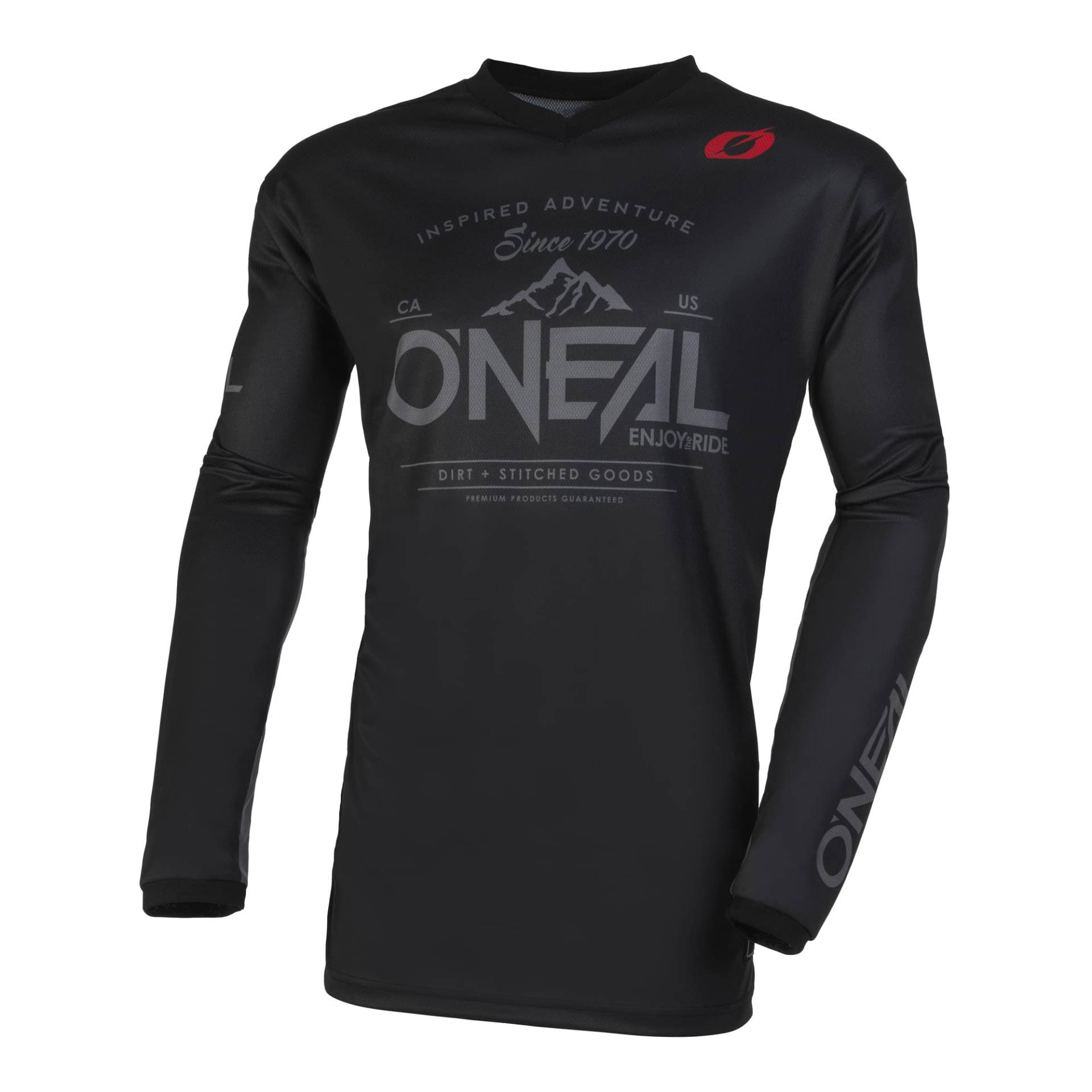 O'NEAL | Motocross-Trikot | Enduro MX | Atmungsaktives Material, gepolsterter Ellenbogenschutz, Passform für maximale Bewegungsfreiheit | Element Jersey Dirt V.23 | Erwachsene | Schwarz Grau | S von O'NEAL