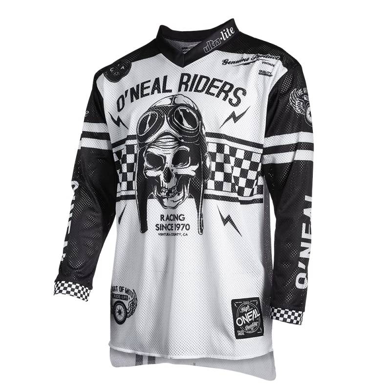 O'NEAL | Motocross-Trikot | Enduro MX | leichte und langlebige Materialen, Lasergeschnittene Belüftungslöcher, Athletische Passform | Jersey Ultra Lite 70 | Erwachsene | Schwarz Weiß | Größe M von O'NEAL