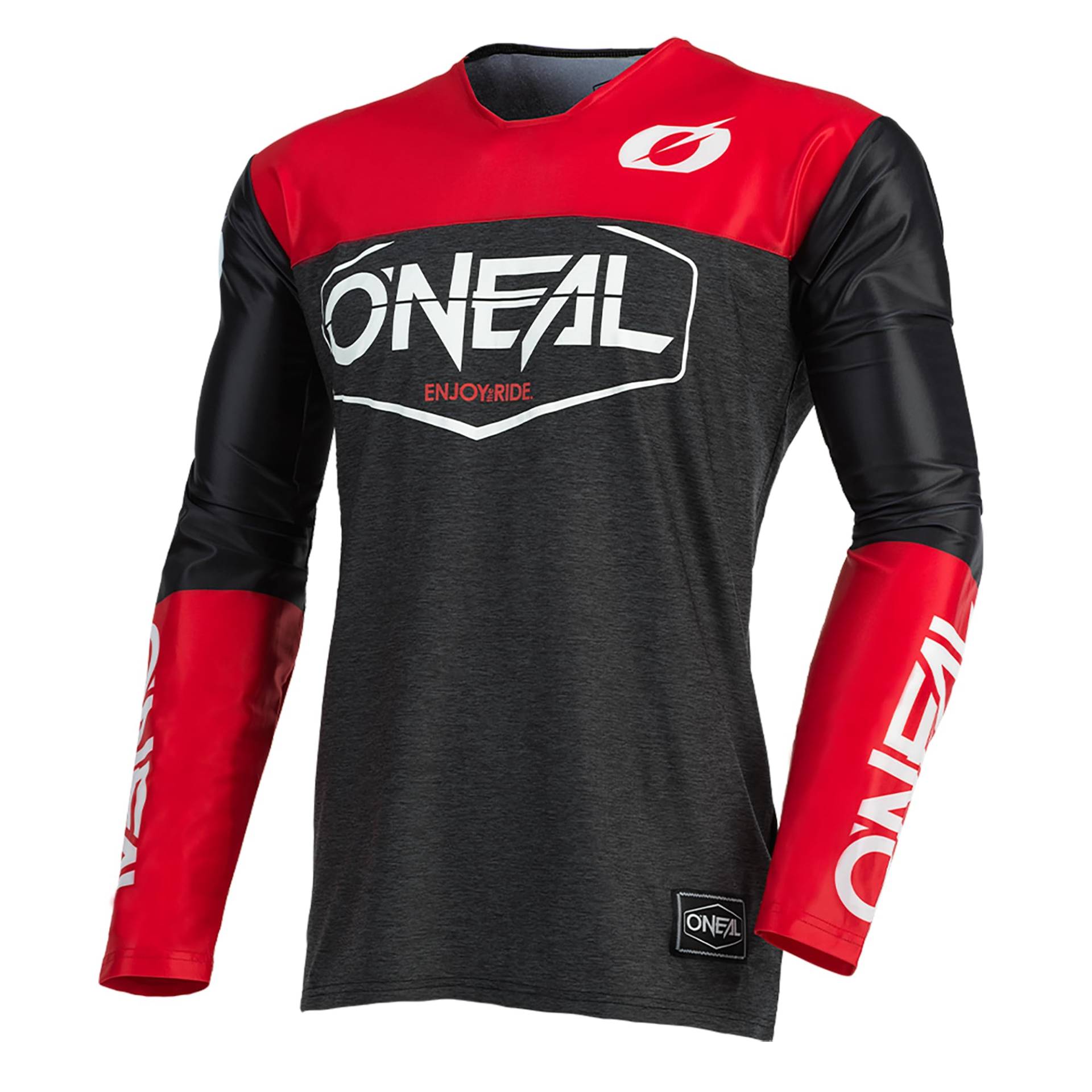 O'NEAL | Motocross-Trikot | Enduro Motorrad | Schnell trocknendes Performance-Material, Mit großer Bewegungsfreiheit, Slim Fit Schnitt | Jersey Mayhem Hexx | Erwachsene | Schwarz Rot | Größe L von O'NEAL