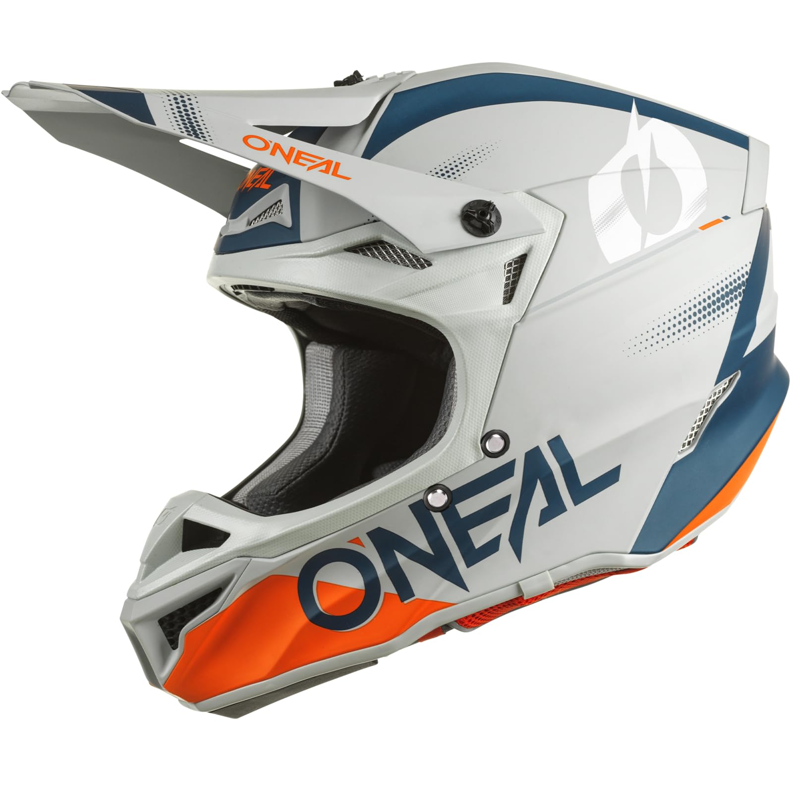 O'NEAL | Motocrosshelm | MX Enduro | 2 Außenschalen & 2 EPS für erhöhte Sicherheit, ABS Schale, Nasenschutz aus Gummi | 5SRS Polyacrylite Helmet Haze V.22 | Erwachsene | Blau Orange | XL von O'NEAL