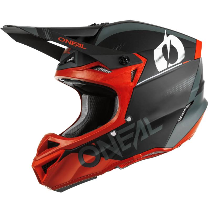 O'NEAL | Motocrosshelm | MX Enduro | 2 Außenschalen & 2 EPS für erhöhte Sicherheit, ABS Schale, Nasenschutz aus Gummi | 5SRS Polyacrylite Helmet Haze V.22 | Erwachsene | Schwarz Rot | XS von O'NEAL