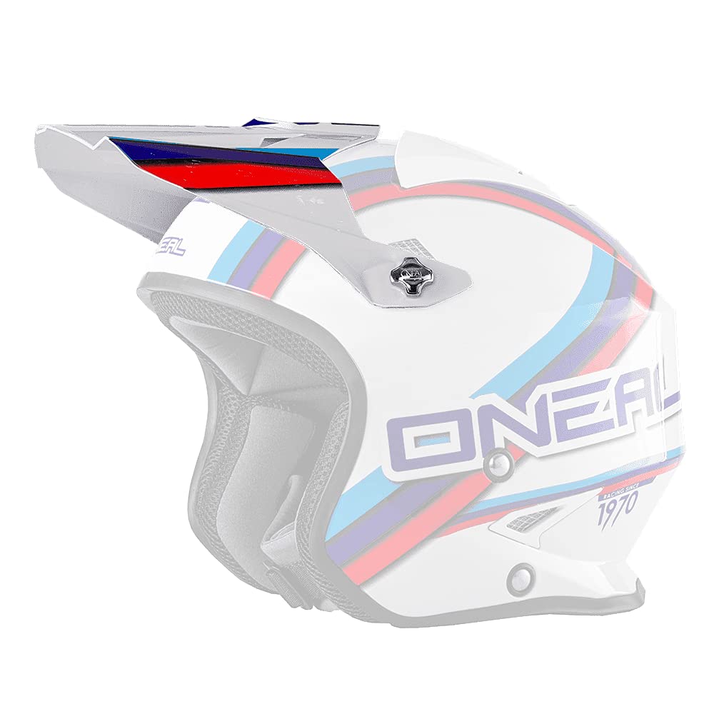 O'NEAL | Motorrad-Helm-Ersatzteile | Enduro Motorrad | Ersatzschirm Slat Helmet Circuit | Visor Slat Helmet Circuit | Weiß Blaut Rot | One Size von O'NEAL