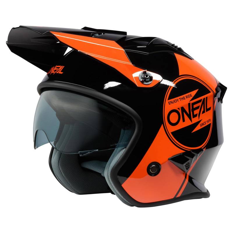 O'NEAL | Motorradhelm | Enduro Adventure Street |ABS-Schale, integrierte Sonnenblende | Volt Helmet Corp V.24 | Erwachsene | Schwarz Orange | Größe L von O'NEAL