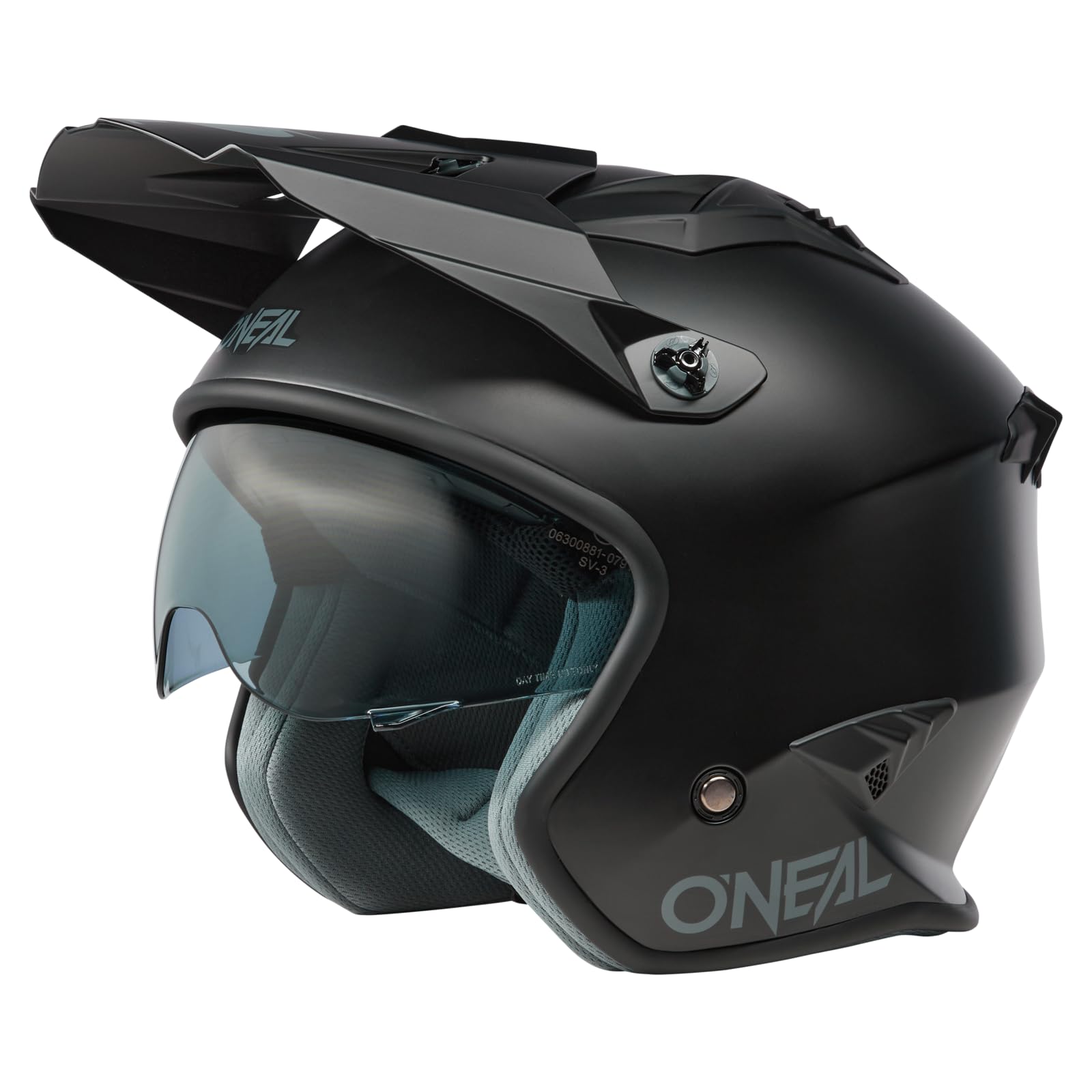 O'NEAL | Motorradhelm | Enduro Adventure Street | ABS-Schale, integrierte Sonnenblende | Volt Helmet SOLID V.24 | Erwachsene | Schwarz | Größe XS von O'NEAL