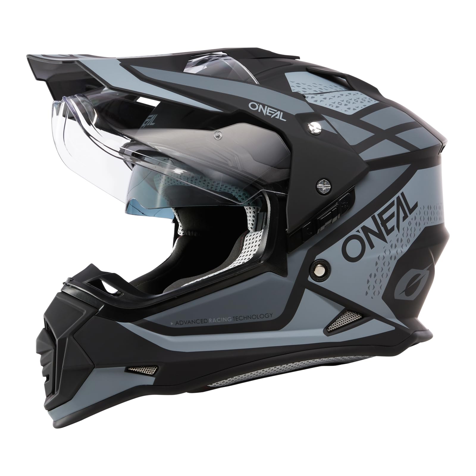 O'NEAL | Motorradhelm | Enduro Motorrad | Ventilationsöffnungen für maximalen Luftstrom & Kühlung, integrierte Sonnenblende | Sierra Helmet R V.24 | Erwachsene | Schwarz Grau | Größe L von O'NEAL