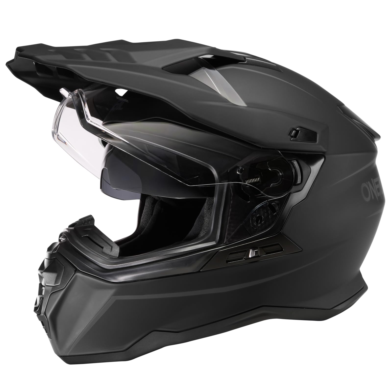 O'NEAL | Motorradhelm | Enduro Touring Adventure Street | Guter Fit, Pinlock & Bluetooth fähig, integrierte Sonnenblende| D-SRS Helmet Solid V.24 | Erwachsene | Schwarz | Größe L von O'NEAL