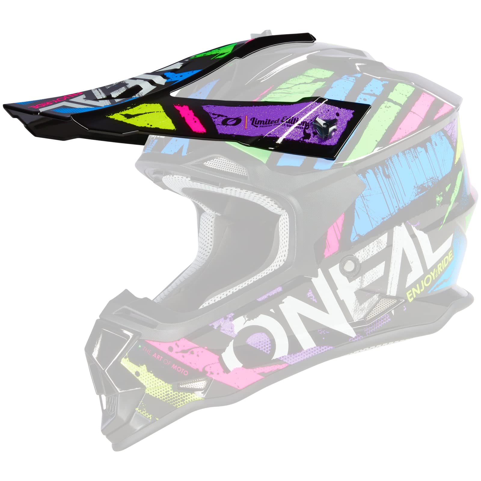 O'NEAL | Motorradhelm-Ersatzteile | Enduro Motocross | Ersatzschirm für den 2SRS Helmet GLITCH V.23 | Spare Visor 2SRS Helmet GLITCH V.23 | Schwarz Weiß | One Size von O'NEAL