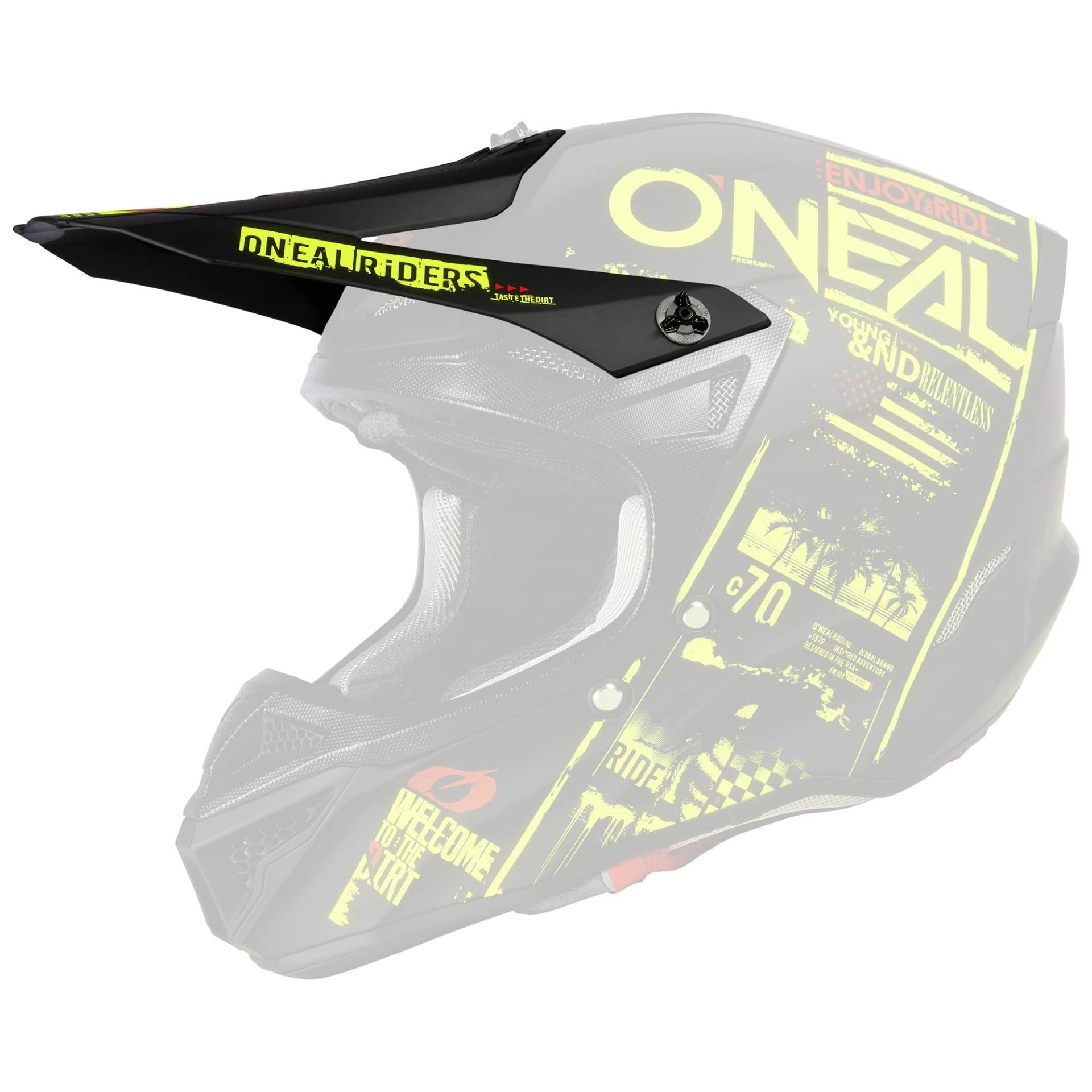 O'NEAL | Motorradhelm-Ersatzteile | Enduro Motocross | Ersatzschirm für den 5SRS Polyacrylite Helmet ATTACK V.23 | Spare Visor 5SRS Polyacrylite Helmet ATTACK V.23 | Schwarz Neon-Gelb | One Size von O'NEAL