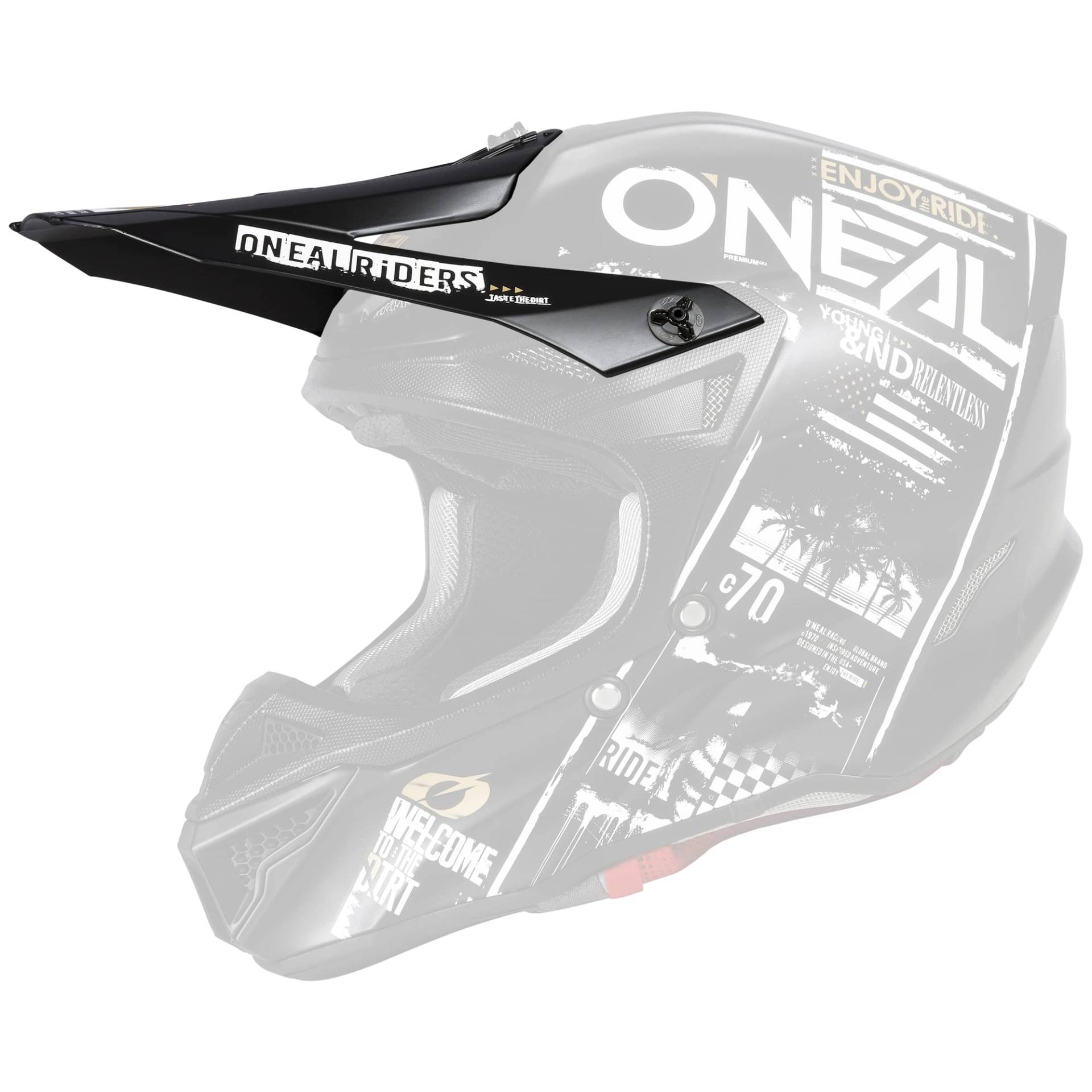 O'NEAL | Motorradhelm-Ersatzteile | Enduro Motocross | Ersatzschirm für den 5SRS Polyacrylite Helmet ATTACK V.23 | Spare Visor 5SRS Polyacrylite Helmet ATTACK V.23 | Schwarz Weiß | One Size von O'NEAL