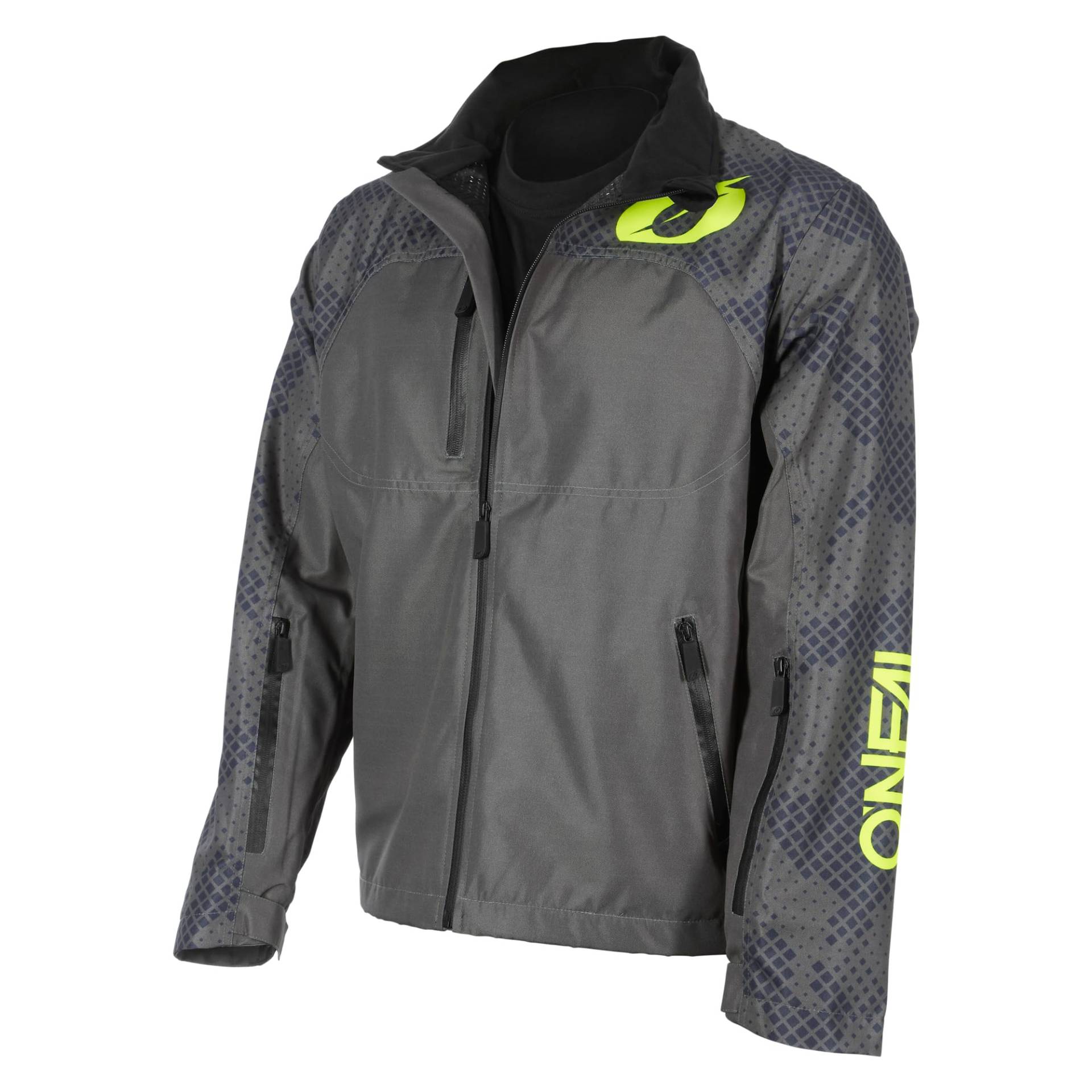 O'NEAL | Offroadregen-Jacke | Motocross Enduro Downhill MTB | Wasserdicht, Unterarmbelüftung | Shore Rain V.22 Jacket | Erwachsene | Grau Neon-Gelb | Größe L von O'NEAL